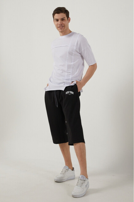 Erkek New York Baskılı Uzun Standart &Regular Kalıp Şort SPR25SR086