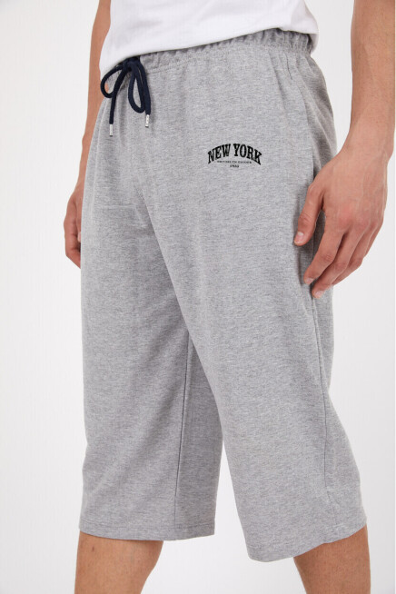 Erkek New York Baskılı Uzun Standart &Regular Kalıp Şort SPR25SR086