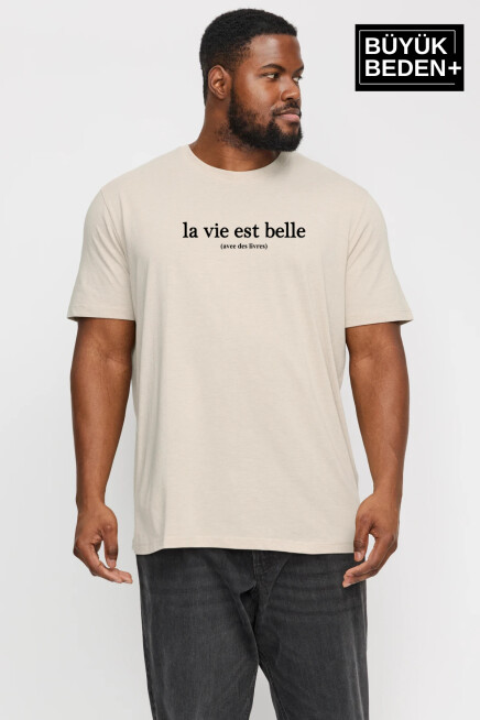 Erkek Büyük Beden L.v. Est Belle Baskılı Bisiklet Yaka Tshırt SPR25BT910