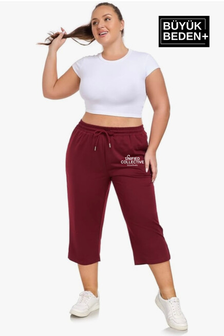 Kadın Büyük Beden Unified Collective Baskılı Standart &Regular Kalıp Şort SPR25BSRK088
