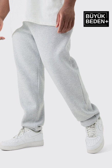 Üçlü Eşofman Büyük Beden Lastik Paça İnce Eşofman Altı SPR25BEA51-3