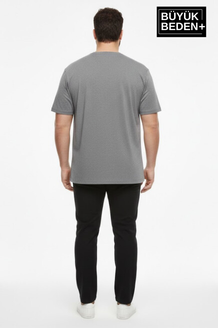 Büyük Beden Erkek Basic Tişört – Pamuklu Düz T-Shirt 3XL-6XL SPR26BTS10