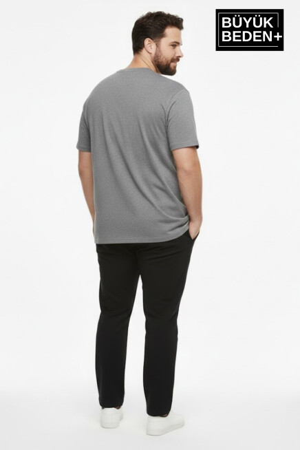 Büyük Beden Erkek Basic Tişört – Pamuklu Düz T-Shirt 3XL-6XL SPR26BTS10