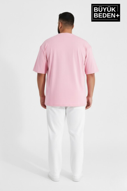 Büyük Beden Erkek Basic Tişört – Pamuklu Düz T-Shirt 3XL-6XL SPR26BTS10