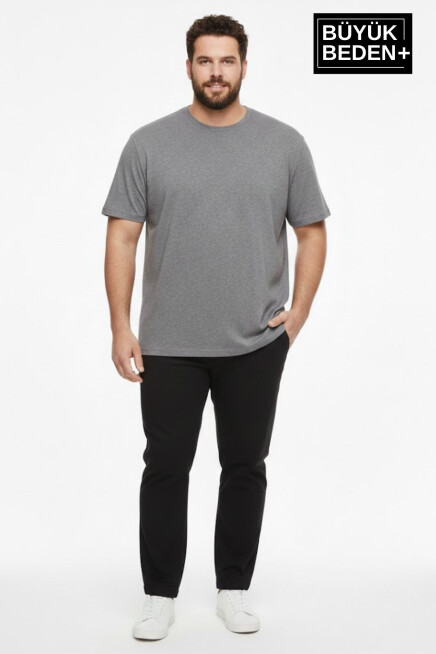 Büyük Beden Erkek Basic Tişört – Pamuklu Düz T-Shirt 3XL-6XL SPR26BTS510