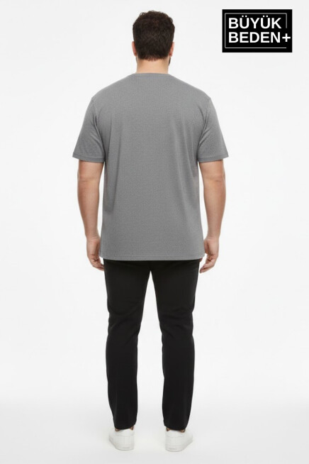Büyük Beden Erkek Basic Tişört – Pamuklu Düz T-Shirt 3XL-6XL SPR26BTS510