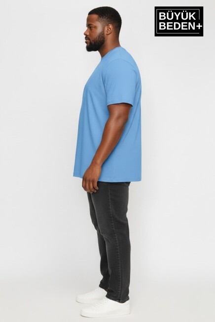 Büyük Beden Erkek Basic Tişört – Pamuklu Düz T-Shirt 3XL-6XL SPR26BTS510