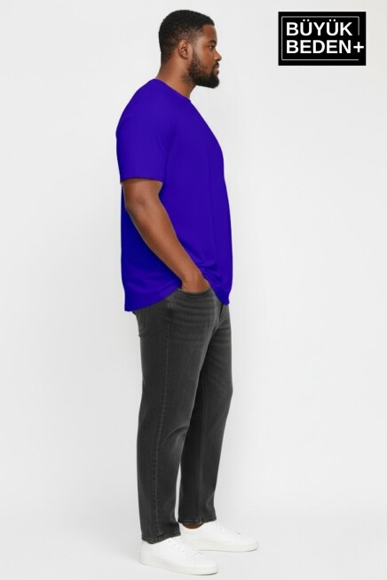 Büyük Beden Erkek Basic Tişört – Pamuklu Düz T-Shirt 3XL-6XL SPR26BTS510