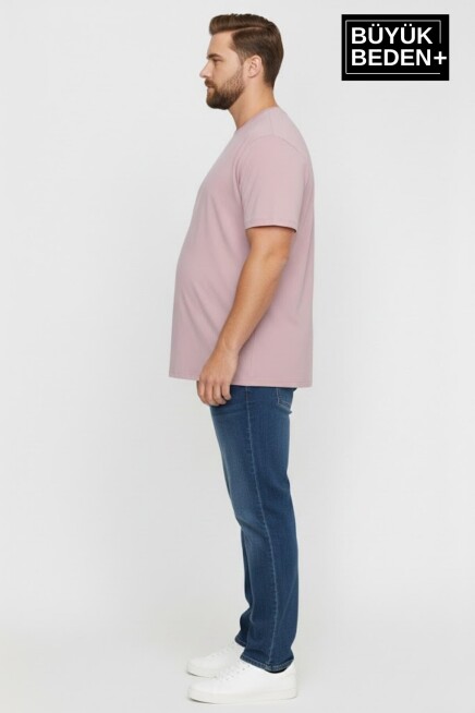 Büyük Beden Erkek Basic Tişört – Pamuklu Düz T-Shirt 3XL-6XL SPR26BTS510