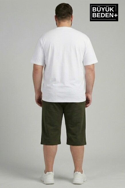 Büyük Beden Erkek Kapri Şort Brooklyn Baskılı Rahat Kalıp 3XL-6XL SPR26BSR591-02