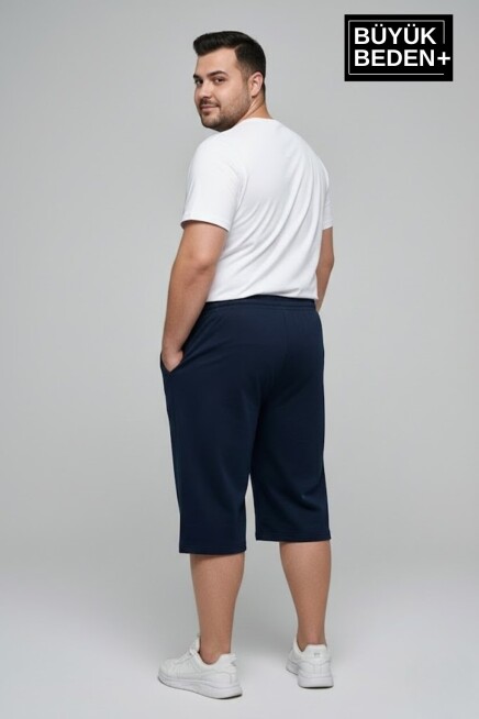 Büyük Beden Erkek Kapri Şort Brooklyn Baskılı Rahat Kalıp 3XL-6XL SPR26BSR591-02