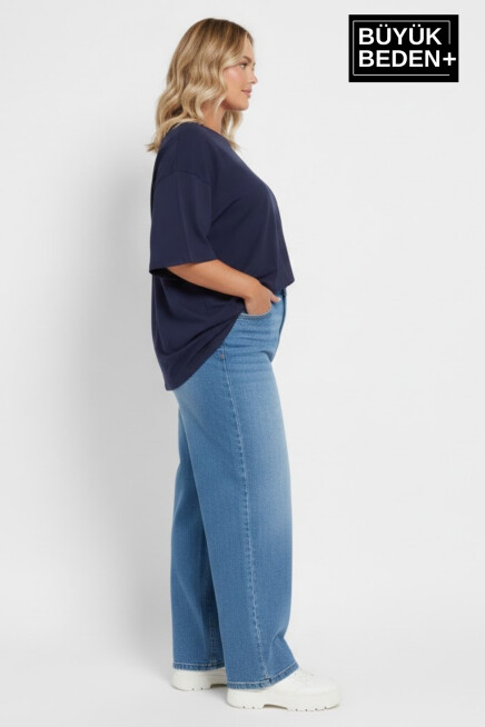 Büyük Beden Kadın Basic Tişört – Pamuklu Düz T-Shirt 3XL-6XL SPR26BTSK10