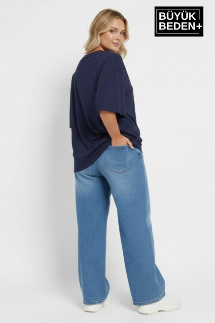 Büyük Beden Kadın Basic Tişört – Pamuklu Düz T-Shirt 3XL-6XL SPR26BTSK10