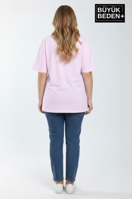 Büyük Beden Kadın Basic Tişört – Pamuklu Düz T-Shirt 3XL-6XL SPR26BTSK10