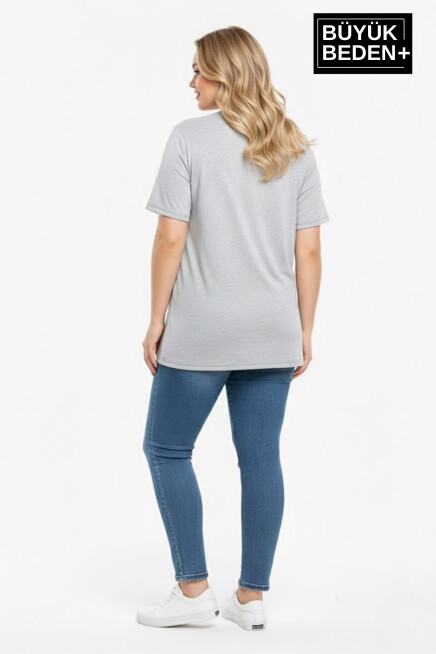 Büyük Beden Kadın Basic Tişört – Pamuklu Düz T-Shirt 3XL-6XL SPR26BTSK10