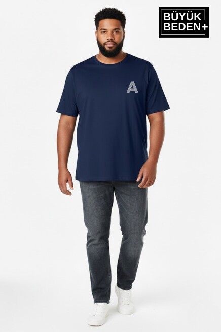 Erkek Büyük Beden A Baskılı 3xl-6xl Bisiklet Yaka Tshırt SPR26BTS510-12