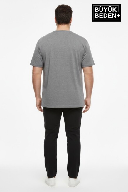 Erkek Büyük Beden El Yazılı Brooklyn Baskılı 3xl-6xl Bisiklet Yaka Tshırt SPR26BTS510-6