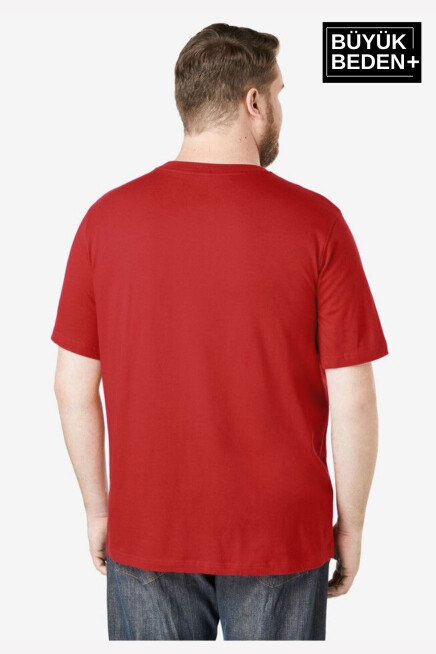 Erkek Büyük Beden El Yazılı California Baskılı 3xl-6xl Bisiklet Yaka Tshırt SPR26TBS510-07