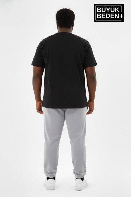 Erkek Büyük Beden New York Baskılı Paça Lastikli Rahat Kesim Jogger İnce Eşofman Altı SPR26BEA951-5