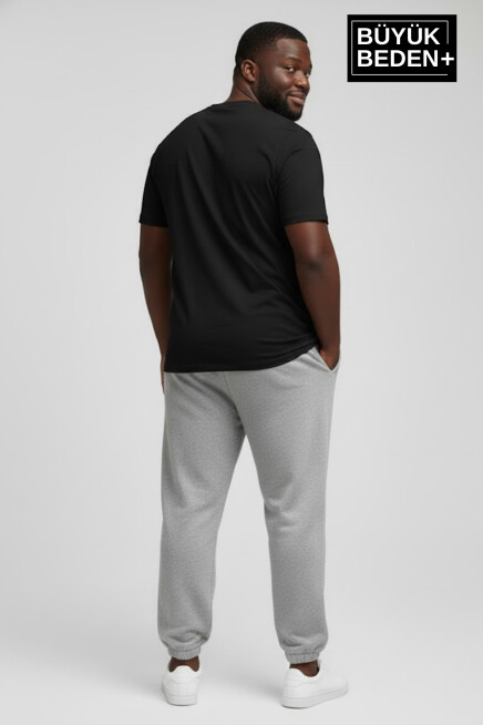 Erkek Büyük Beden New York Baskılı Paça Lastikli Rahat Kesim Jogger İnce Eşofman Altı SPR26BEA951-5