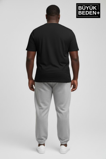 Erkek Büyük Beden New York Baskılı Paça Lastikli Rahat Kesim Jogger İnce Eşofman Altı SPR26BEA951-5