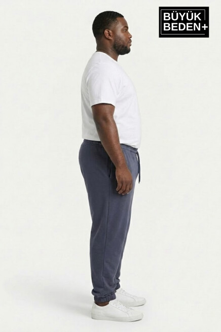 Erkek Büyük Beden New York Baskılı Paça Lastikli Rahat Kesim Jogger İnce Eşofman Altı SPR26BEA951-5