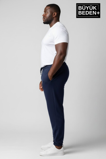 Erkek Büyük Beden Paça Lastikli İki İplik Rahat Kalıp ince Eşofman Altı SPR26BEA951