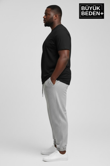 Erkek Büyük Beden Paça Lastikli İki İplik Rahat Kalıp ince Eşofman Altı SPR26BEA951