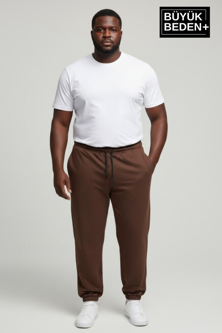 Erkek Büyük Beden Paça Lastikli İki İplik Rahat Kalıp ince Eşofman Altı SPR26BEA951