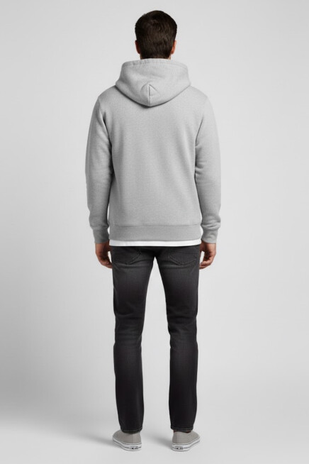 Erkek Kapşonlu Rahat Kalıp İçi Polarlı 3 iplik Kalın SweatShırt spr25sw55