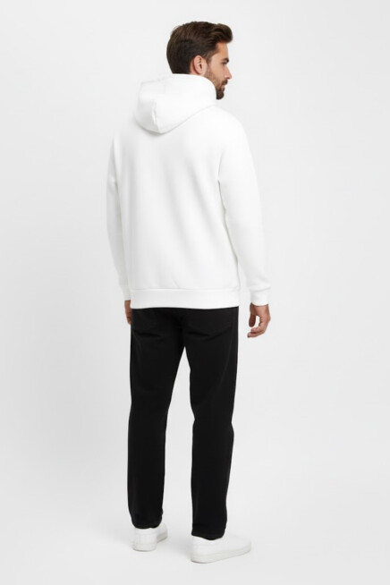 Erkek Kapşonlu Rahat Kalıp İçi Polarlı 3 iplik Kalın SweatShırt spr25sw55