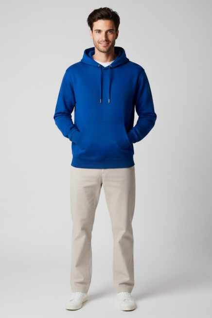 Erkek Kapşonlu Rahat Kalıp İçi Polarlı 3 iplik Kalın SweatShırt spr25sw55