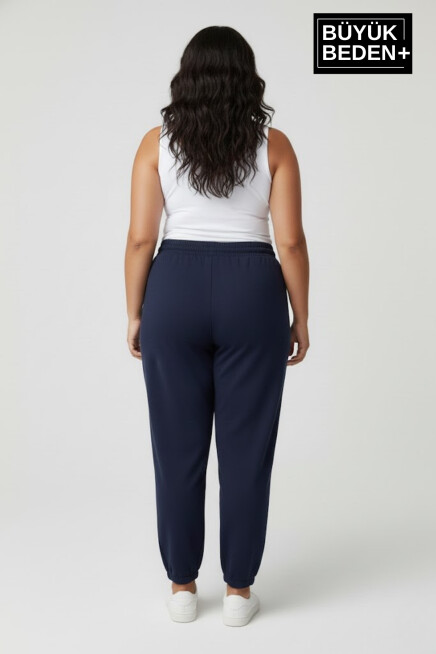 Kadın Büyük Beden BROOKLYN 1970 Baskılı Paça Lastikli Jogger İnce Eşofman Altı SPR26BEAK951-3