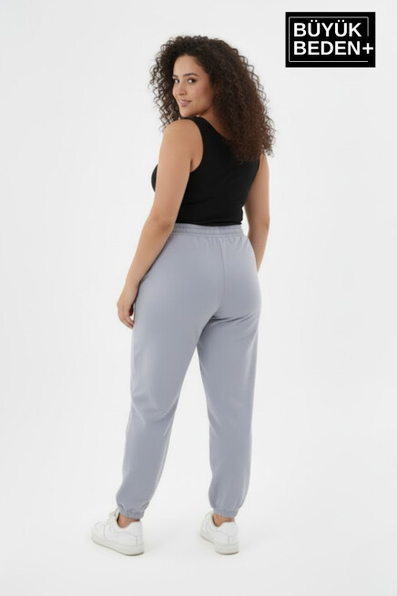 Kadın Büyük Beden BROOKLYN Baskılı Paça Lastikli  Jogger İnce Eşofman Altı  SPR26BEAK951-2