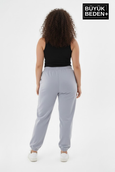 Kadın Büyük Beden BROOKLYN Baskılı Paça Lastikli  Jogger İnce Eşofman Altı  SPR26BEAK951-2