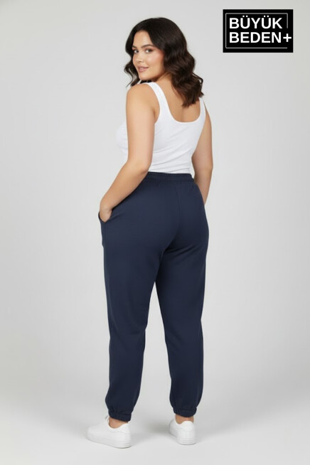 Kadın Büyük Beden BROOKLYN Baskılı Paça Lastikli  Jogger İnce Eşofman Altı  SPR26BEAK951-2