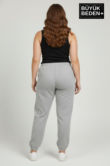 Kadın Büyük Beden Paça Lastikli İki İplik Rahat Kalıp ince Eşofman Altı SPR26BEAK951