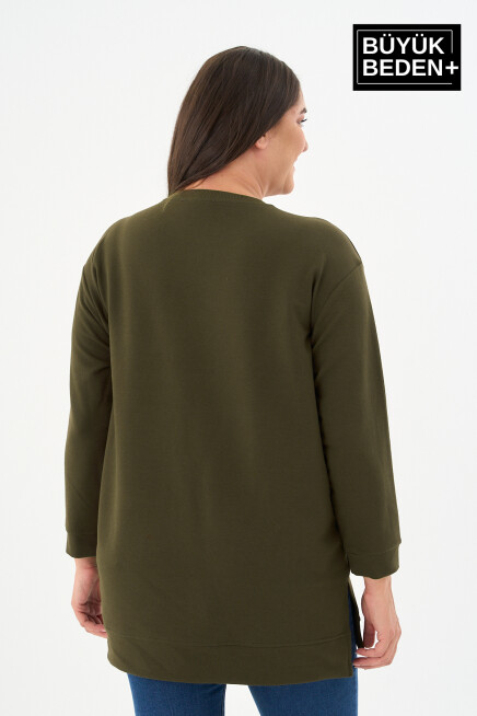 Kadın Tunik Büyük Beden NY NEWYORK Baskılı ince Sweatshırt SPR26BTK990-1