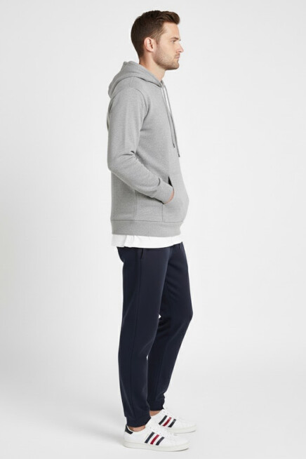 Süperlife Kapşonlu Uzun Kollu Baskılı Dar Kalıp İnce Erkek Sweatshirt SPR 2019K61