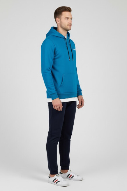 Süperlife Kapşonlu Uzun Kollu Baskılı Dar Kalıp İnce Erkek Sweatshirt SPR 2019K61