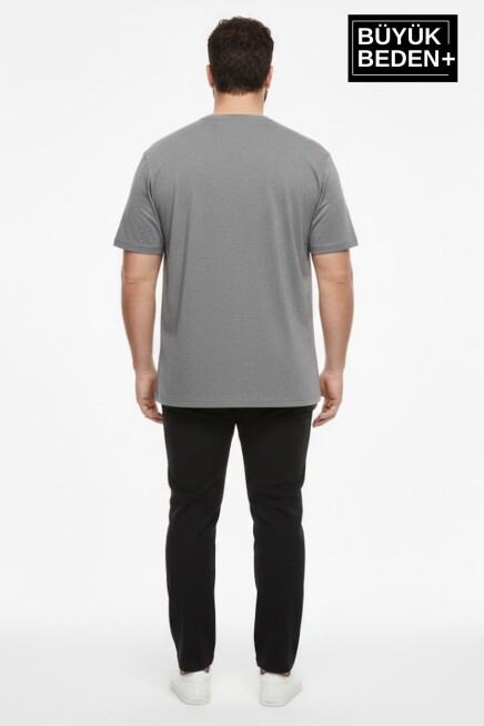 Erkek Büyük Beden N Baskılı 3xl-6xl Bisiklet Yaka Tshırt SPR26BTS510-19