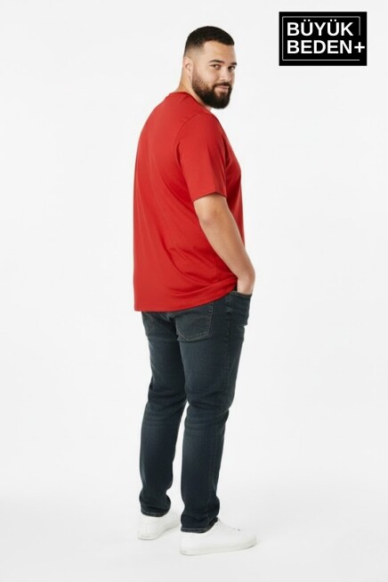 Erkek Büyük Beden N Baskılı 3xl-6xl Bisiklet Yaka Tshırt SPR26BTS510-19