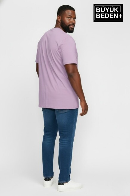 Erkek Büyük Beden N Baskılı 3xl-6xl Bisiklet Yaka Tshırt SPR26BTS510-19