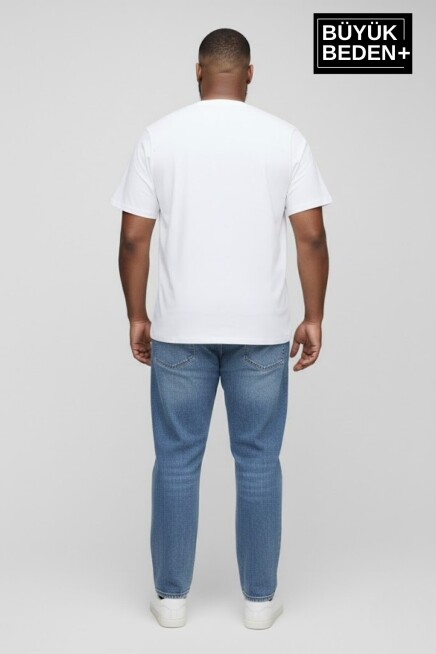 Erkek Büyük Beden Willamsburg Brooklyn Baskılı 3xl-6xl Bisiklet Yaka Tshırt SPR26BTS510-16