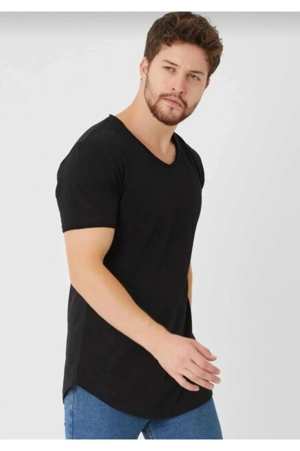 The One Erkek Pis yaka Oval Kesim Basic T-Shirt