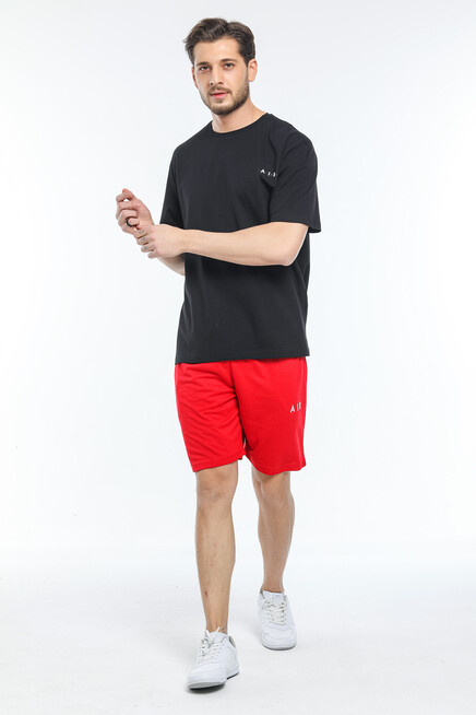 Süperlife Erkek Bisiklet Yaka Slim Fit Air Baskılı Tişort SPR21Y23