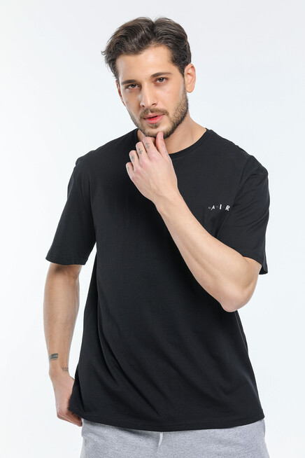 Süperlife Erkek Bisiklet Yaka Slim Fit Air Baskılı Tişort SPR21Y23
