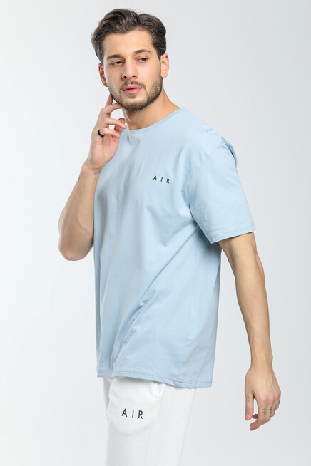Süperlife Erkek Bisiklet Yaka Slim Fit Air Baskılı Tişort SPR21Y23