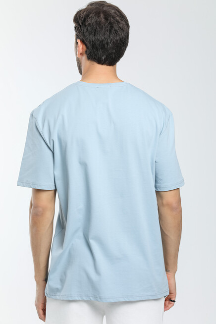 Süperlife Erkek Bisiklet Yaka Slim Fit Air Baskılı Tişort SPR21Y23