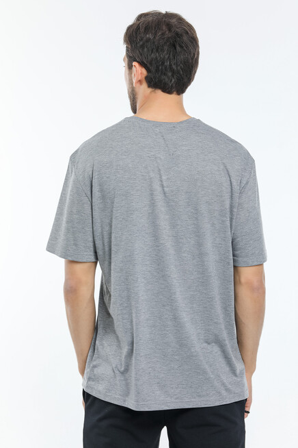 Süperlife Erkek Bisiklet Yaka Slim Fit Air Baskılı Tişort SPR21Y23